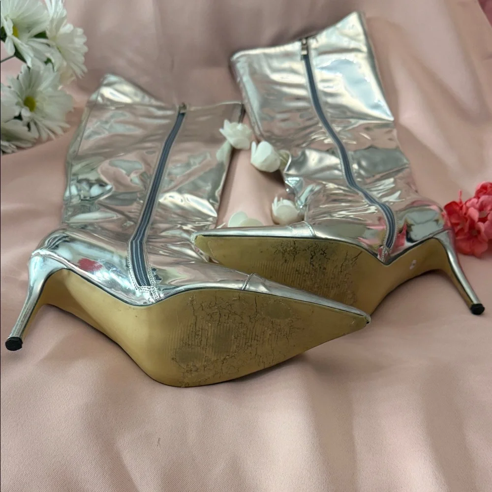 Metallic Stiletto Knee High Boots | Trendy Fall Winter Must Have - Picture 8 of 11